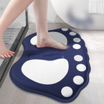 tapis bain antidérapant motif empreinte pied texture velours noir gris décoratif original