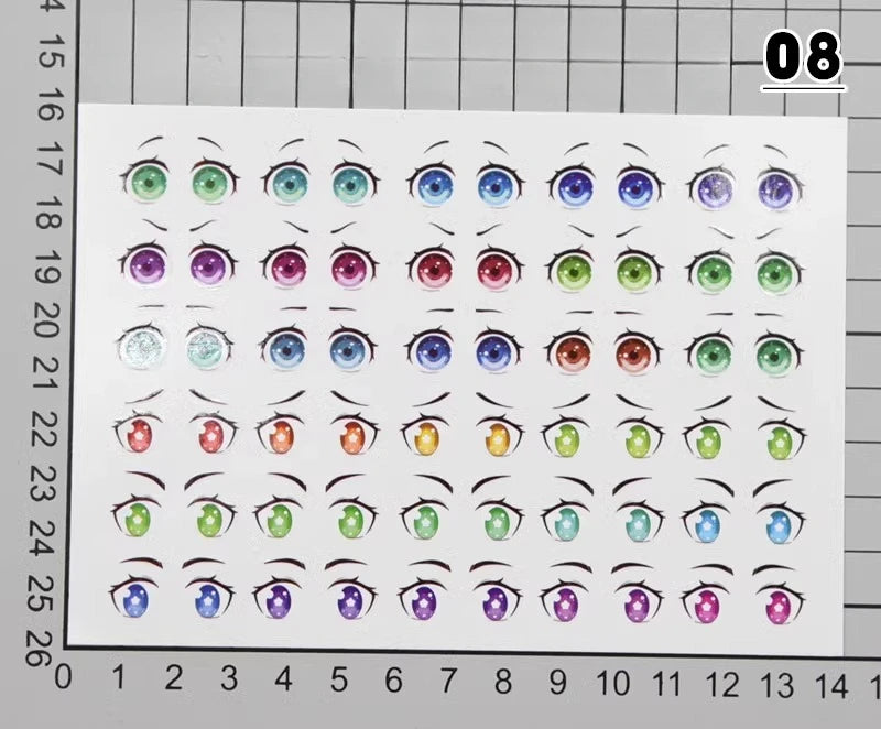 autocollants yeux stylisés multicolores dessin animé adhésifs argile polymère ultra légères diy bricolage travaux