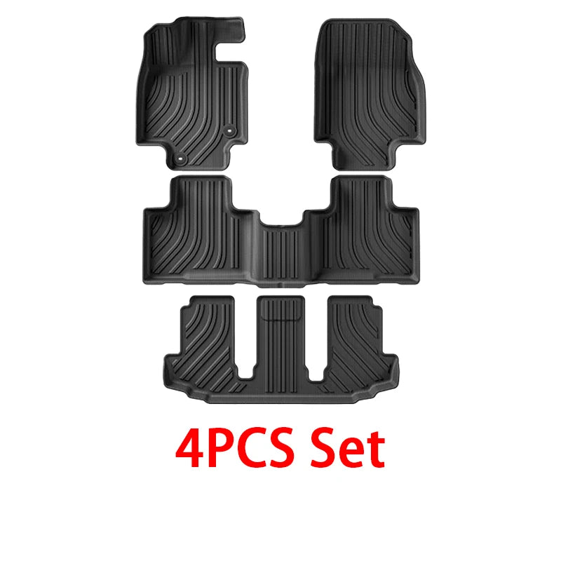 tapis sol voiture toyota highlander 2020 2026 noir rayures horizontales clips all weather full