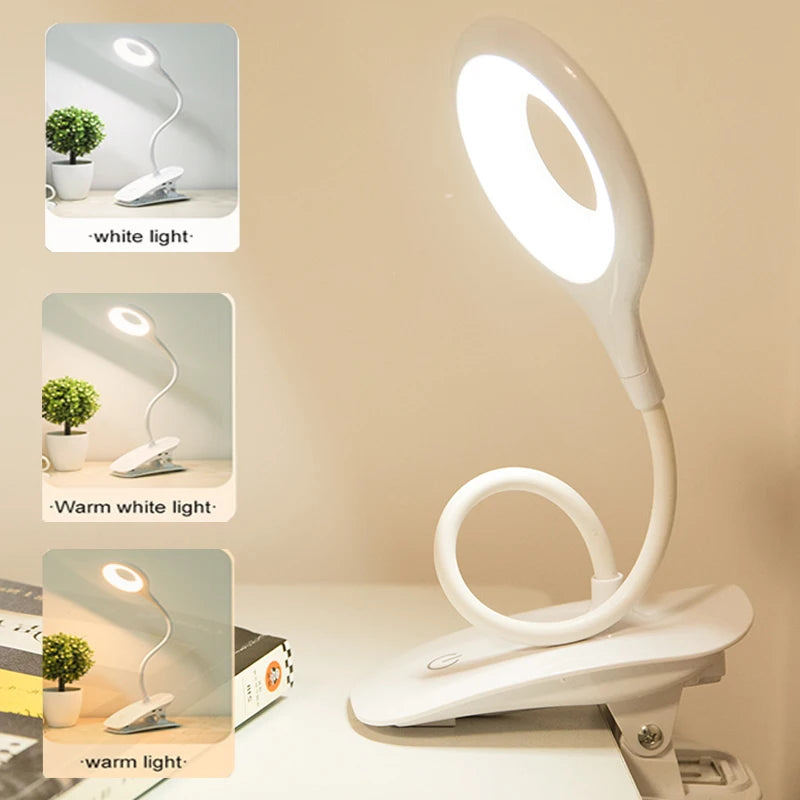 lampe led sans scintillement protection yeux éclairage table usb clip flexible moderne tactile