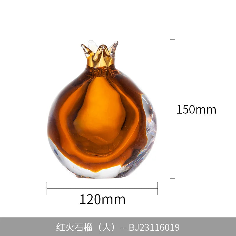 vase verre grenade forme moderne orange translucide décoration florale arrangement table