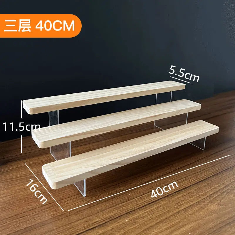 étagères murales bois transparentes modernes clips minimalistes rangement jouets cosmétiques