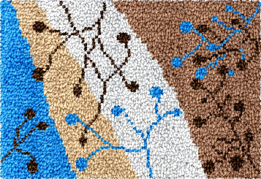 tapis noué crochet dessin animé coussin latch hooking motifs abstraits kits instructions
