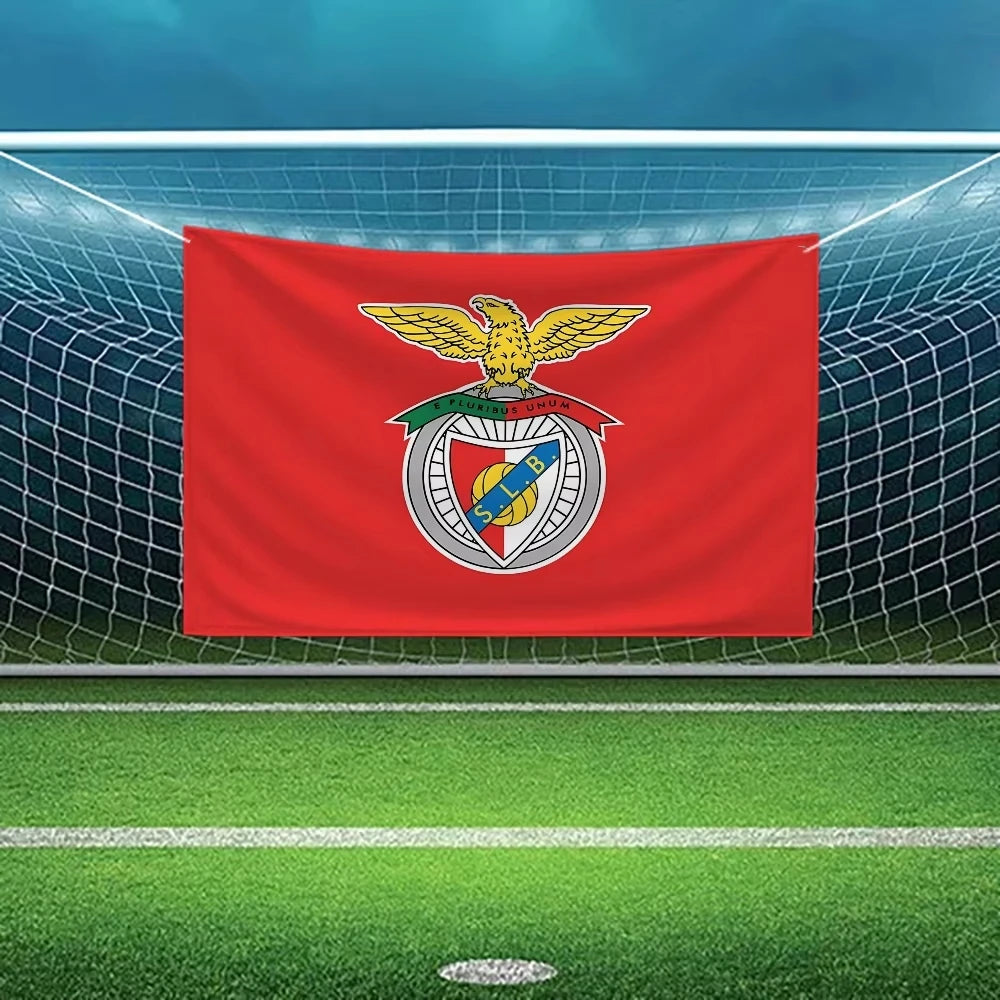 drapeau sport lisboa benfica rouge aigle doré classique intérieur décoration chambre polyester tissage rectangle