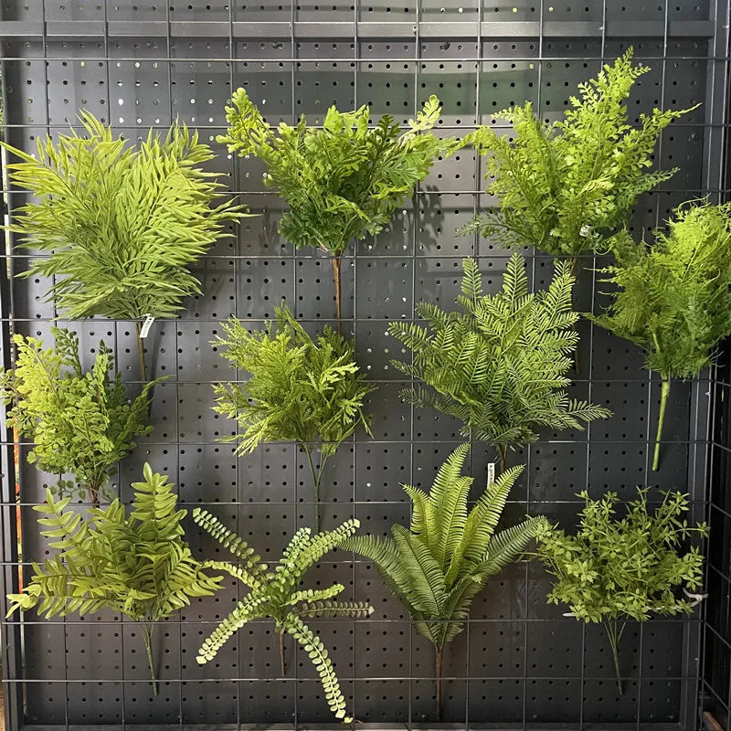 plantes artificielles soie vertes feuilles fines naturelles extérieur accrochées fêtes mariages