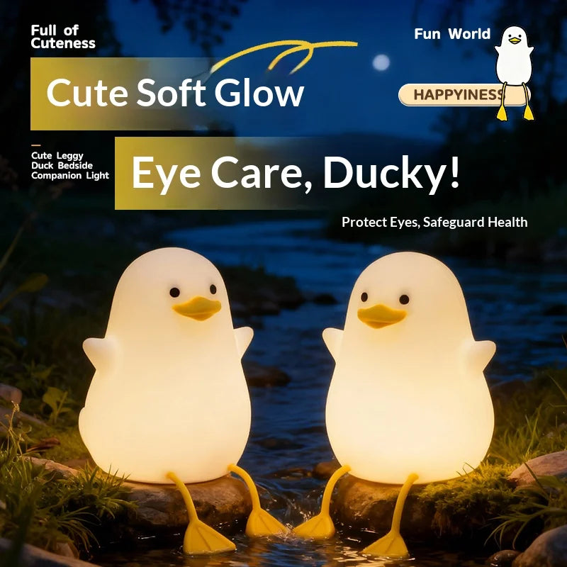 lampe chevet canard blanc jaune mignon rechargeable tactile réglable usb moderne adhésif