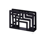 support livre moderne or noir argent grille géométrique acier inoxydable papier blanc