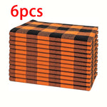 serviettes carreaux rose blanc rouge orange jaune beige clips métalliques table restaurant pack six