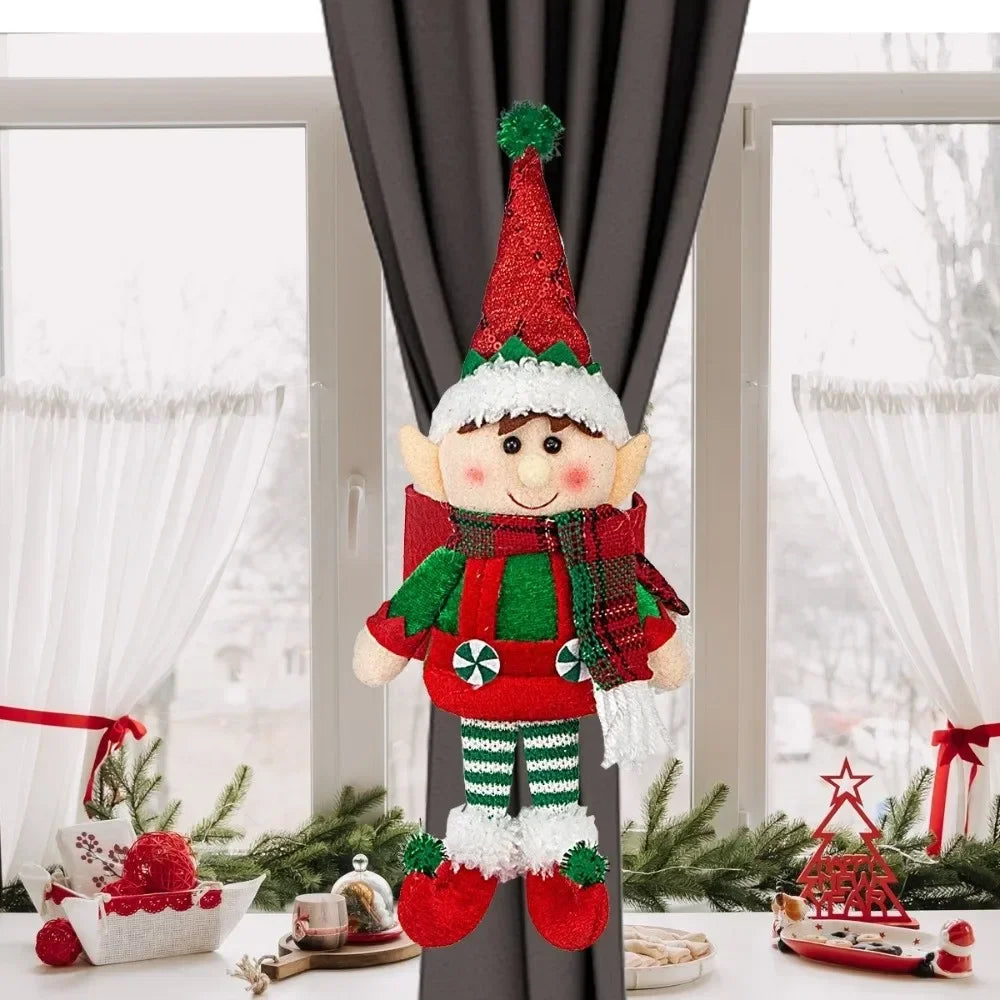 décoration noël poupée elfe rouge vert pompons coton traditionnelle festive chambre enfants