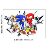 autocollant mural 3d sonic hérisson amis stickers deco chambre enfant pvc bleu