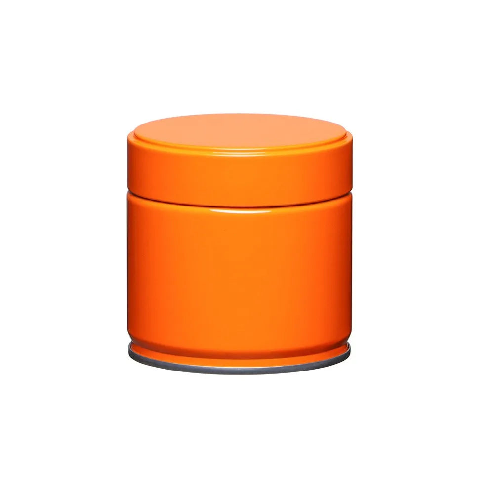boîtes thé rondes modernes couleurs blanc rouge orange minimaliste résistantes humidité maison voyages