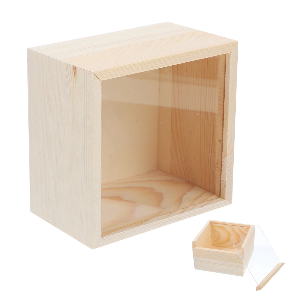 boîtes rangement bois naturel minimaliste boîte transparente intérieur organisation bijoux