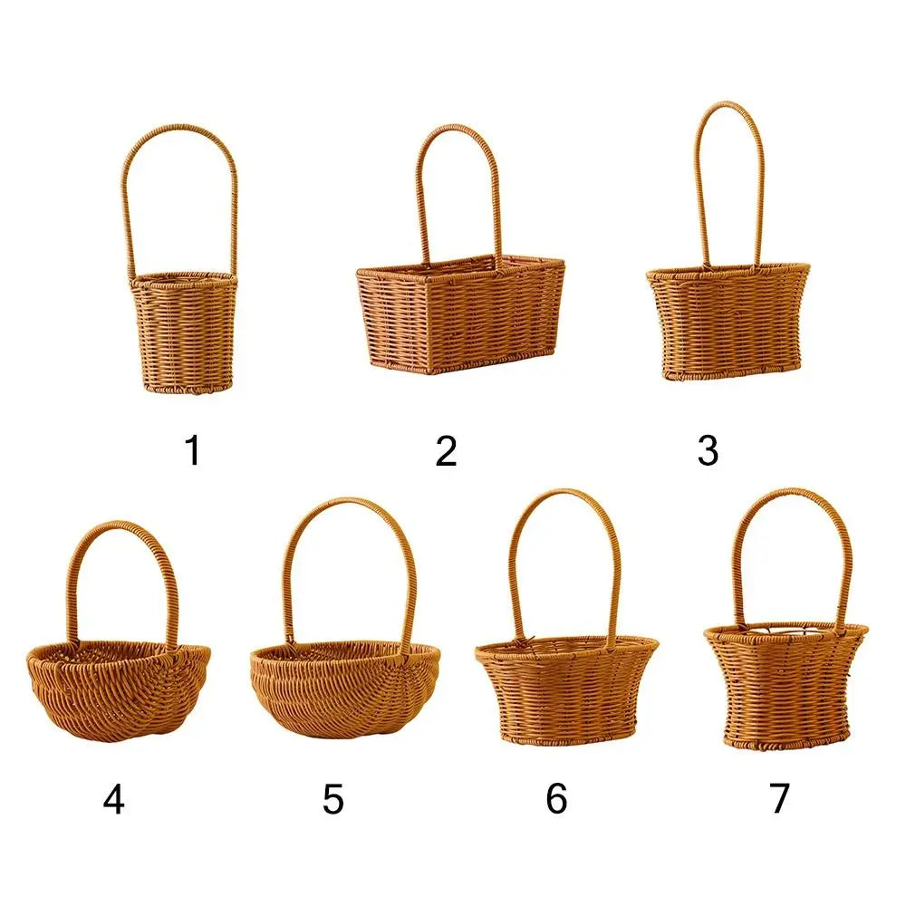 panier tressé marron clair poignée empilable utilisation multiple traditionnel