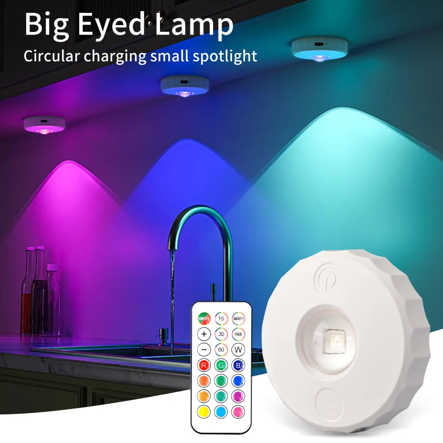 lampe led rechargeable blanc moderne adhésive télécommande indicateur charge port type switch keys
