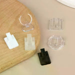 supports bijoux transparents blancs noirs clips modernes minimalistes rangement affichage bagues stockage
