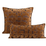 housse coussin polyester géométrique marron clair foncé décoration contemporaine simple maison voiture