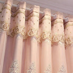 rideau voile violet rose brodé fleurs 3d élégant classique transparentextérieur fenêtre chambre salon