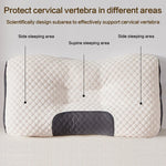coussin cervical blanc gris texture géométrique ergonomique mémoire massage literie corps qualité