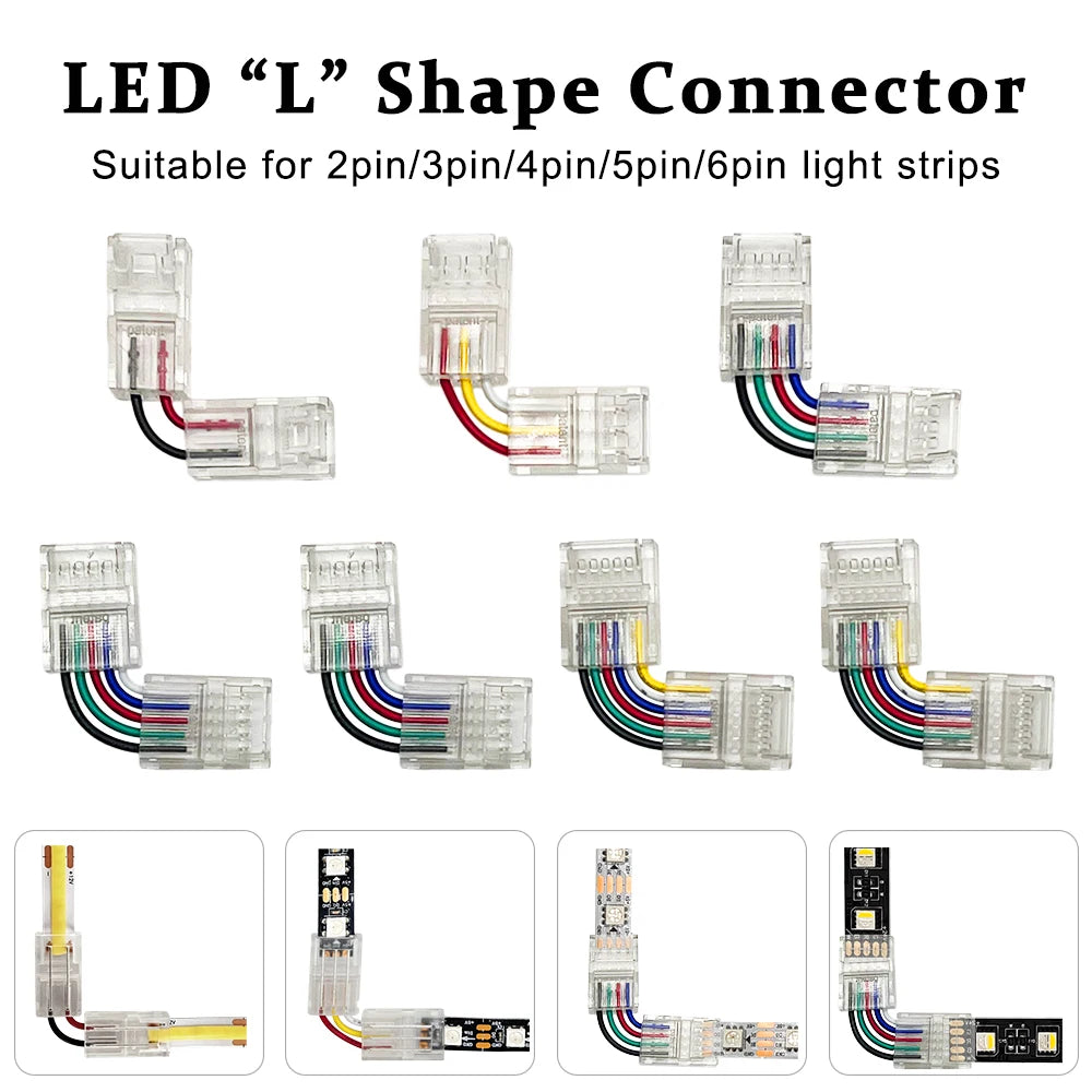 connecteur led shape transparent moderne clips câbles colorés instructions 4pin 3pin