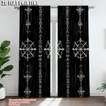 rideaux moderne viking motifs géométriques blancs opaques 100 polyester pièces