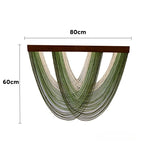 rideau macramé boho moderne franges vert blanc marron bleu gris salon