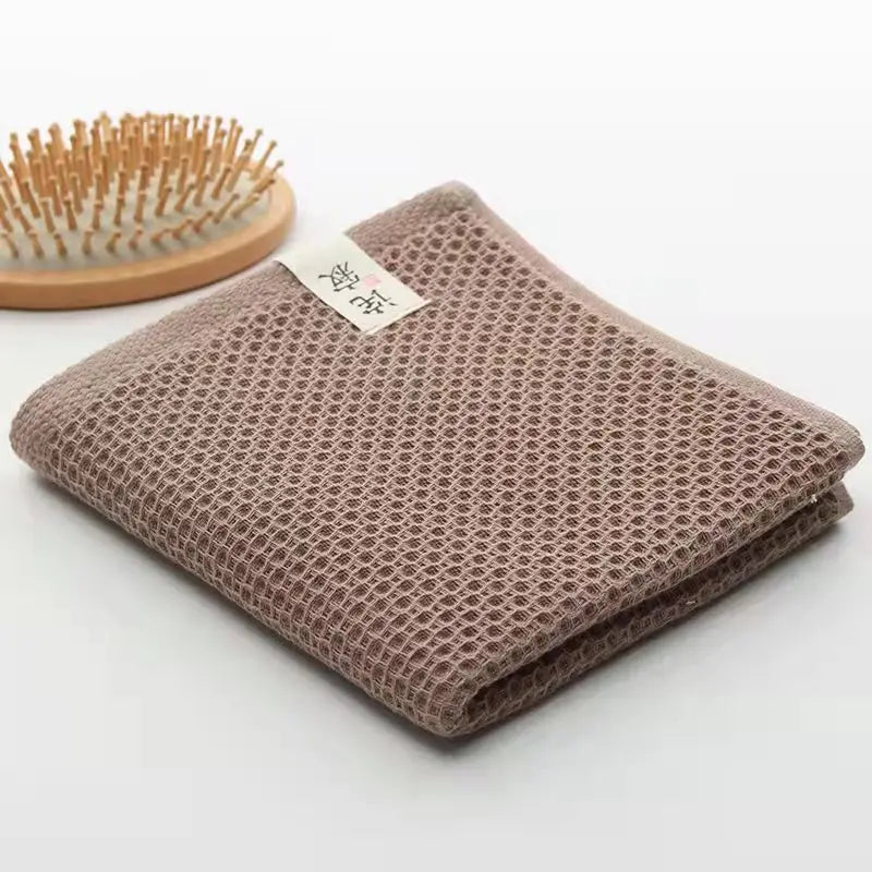 serviette coton waffle rapide absorbant main bain adultes rouge marron gris beige moderne