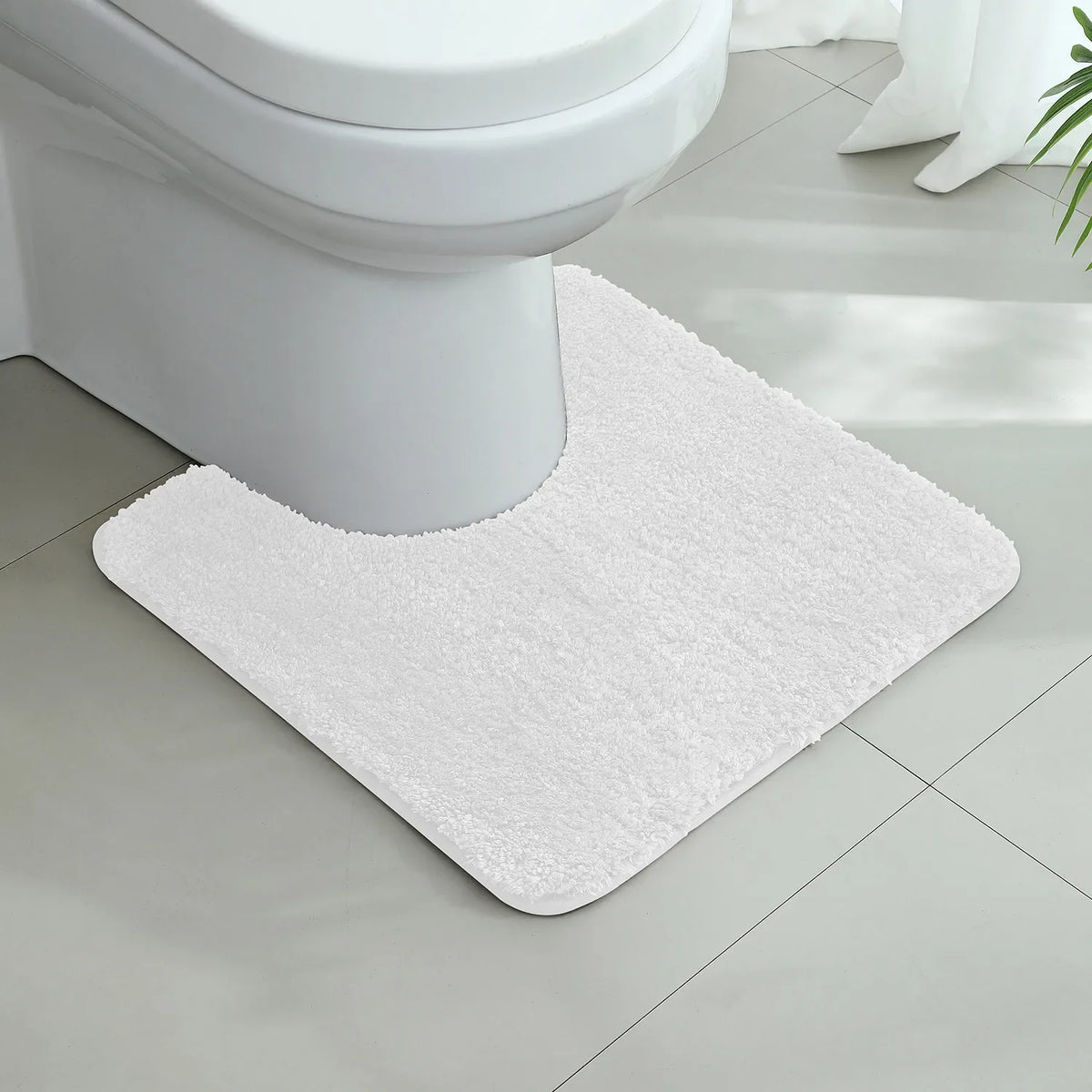 tapis bain moderne gris rose peluche épaisse antidérapant respectueux environnement 50x50cm