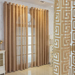 rideau polyester opaque classique beige clair foncé motif géométrique fenêtre plateextérieur haute qualité farmhouse