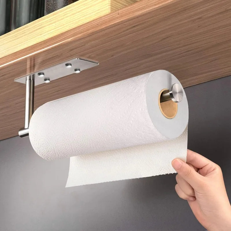 porte rouleau papier essuie tout moderne porte serviettes fixation murale acier inoxydable argenté noir