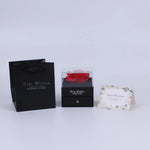rose préservée coffret transparent tiroir collier sac cadeau rouge noir romantique élégant anniversaire valentin