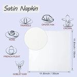 serviettes satinées classiques blanc cassé 30cm table maison restaurant festives
