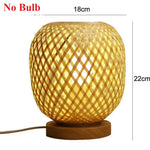 lampe table bambou naturel moderne prise eu us câble électrique simple artisanal
