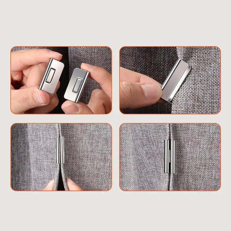 boucle rideau magnétique gris moderne minimaliste empêche fuite lumiere chambrepaque