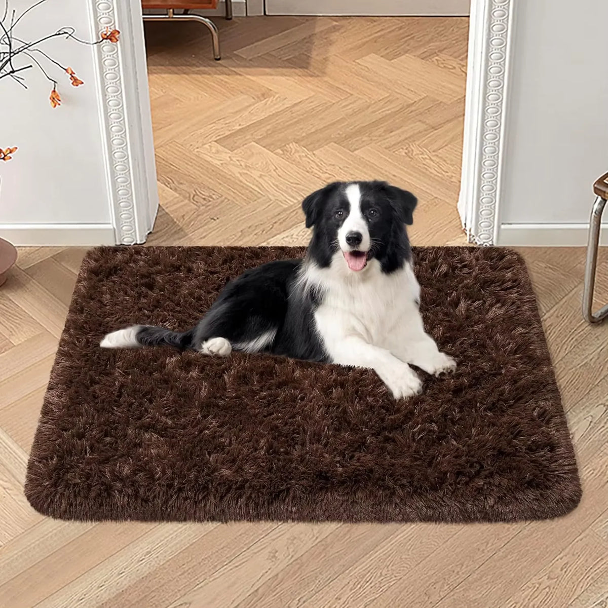 tapis soie laine imperméable gris marron bleu blanc violet peluche épais moderne chiens chats