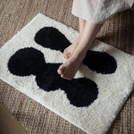 tapis antidérapant polyester moderne blanc noir vert beige sol salle bain cuisine