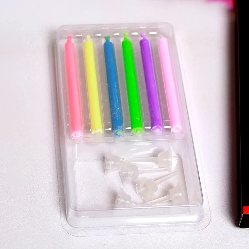 bougies anniversaire violet jaune bleu vert rose rouge adhésifs modernes simples super lumineuses fantaisie