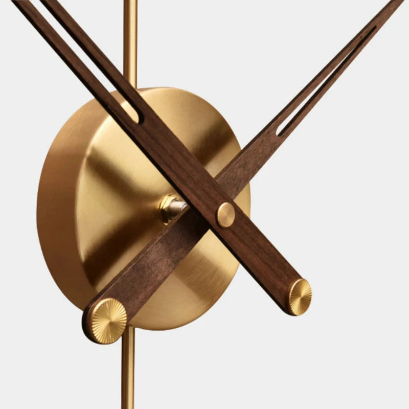 horloge murale moderne or métal aiguilles quartz géométrique minimaliste visage unique ensemble multi pièces