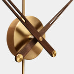 horloge murale moderne or métal aiguilles quartz géométrique minimaliste visage unique ensemble multi pièces