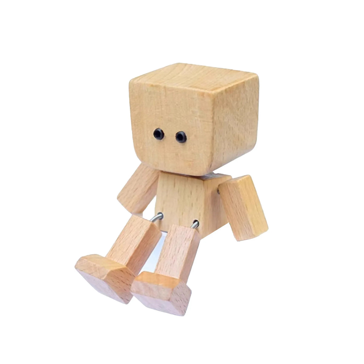figurine homme bois secouant tête décoration anniversaire noël minimaliste cartoony