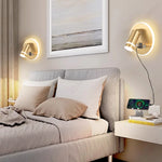 lampe murale moderne noire blanche dorée prise usb charge smartphone interrupteur éclairage chambre cuisine
