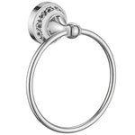 accessoires salle bain argenté ornements floraux classique porte serviettes anneau crochet vis assemble chrome