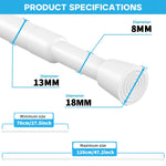 tige télescopique extensible ressort poteau rideau réglable fenêtre salle bains blanc noir moderne clips