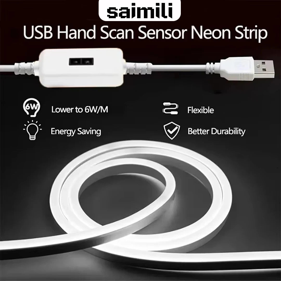 ruban led néon blanc flexible moderne contrôleur usb câble 1m 2m 3m 4m 5m