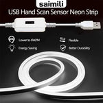 ruban led néon blanc flexible moderne contrôleur usb câble 1m 2m 3m 4m 5m