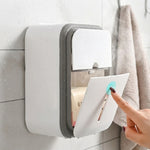rangement mural moderne blanc gris tiroirs papier toilette accessoires salle bain minimaliste