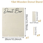 panneau decoratif bois donuts mariage anniversaire baptême fete decorations cupcakes meringues