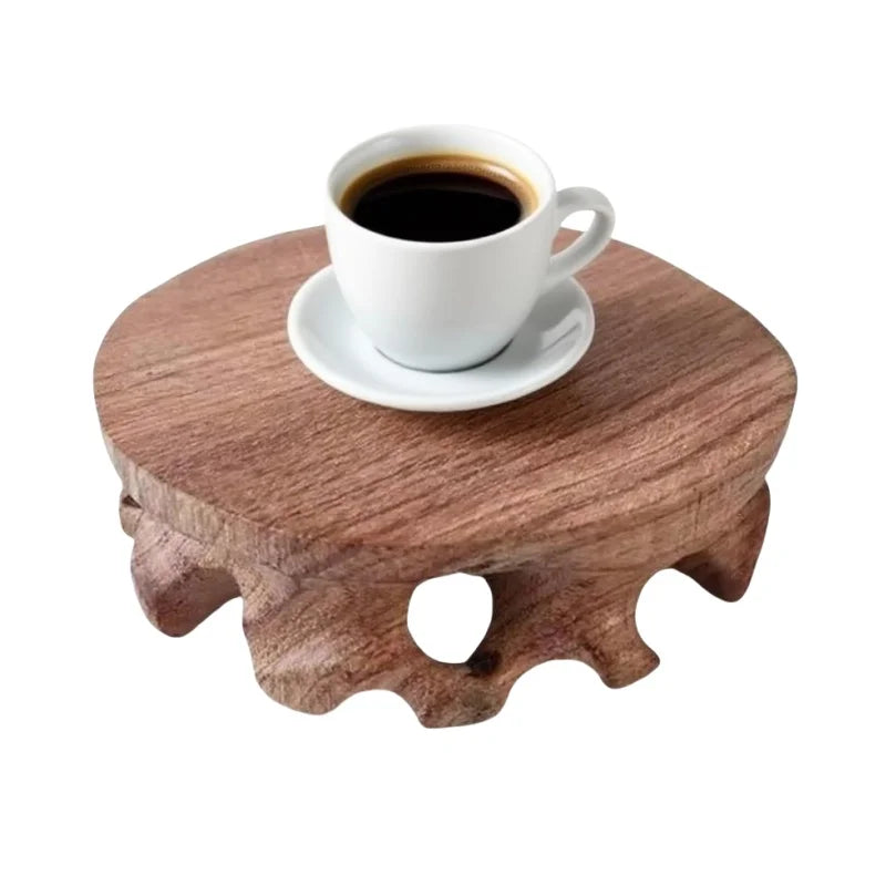 supports tasses bois naturel rustique artisanal marron clair tasse soucoupe blanc farmhouse deco vintage