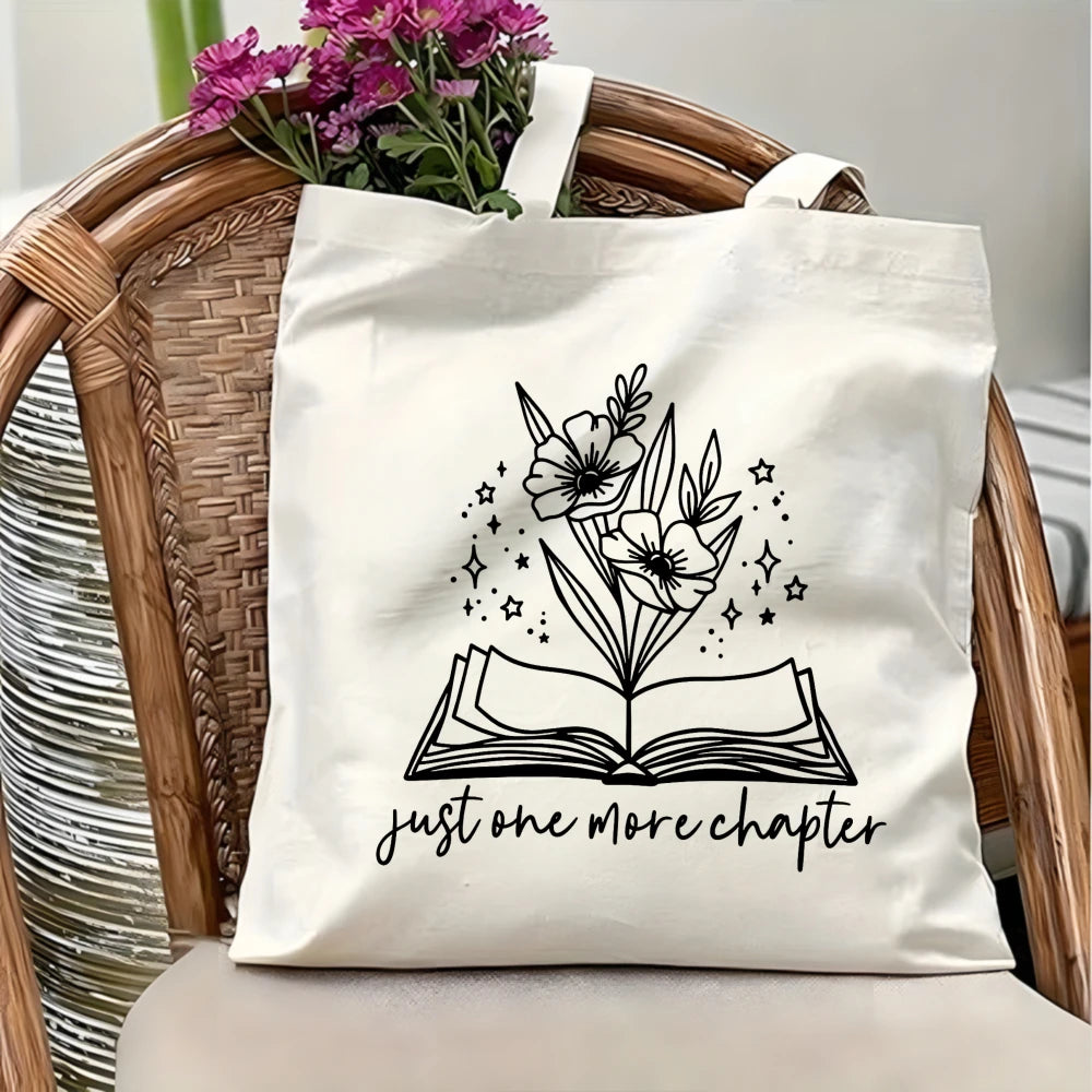 sac main toile motif floral lettre moderne blanc usage quotidien voyage étudiant enseignant