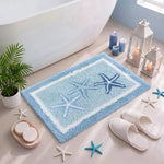 tapis bain absorbant antidérapant étoiles mer bleu clair moderne chambre