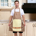 tablier cuisine marron clair poche surprise bordure décorative élastiques classique humoristique